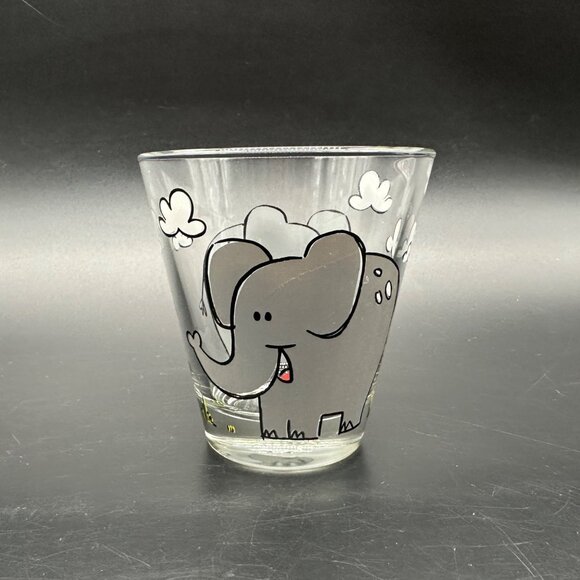 Childrens Cup Leonardo Bambini Elephant Glass 7 Oz Gray Kitschy Drinkware - Picture 4 of 9